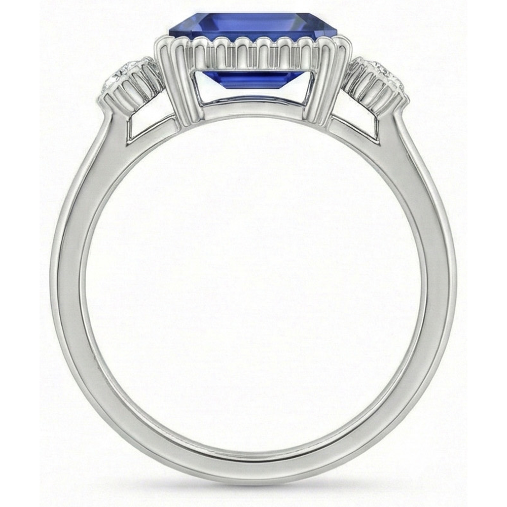 natural emerald sapphire 2.75ct watch profile view