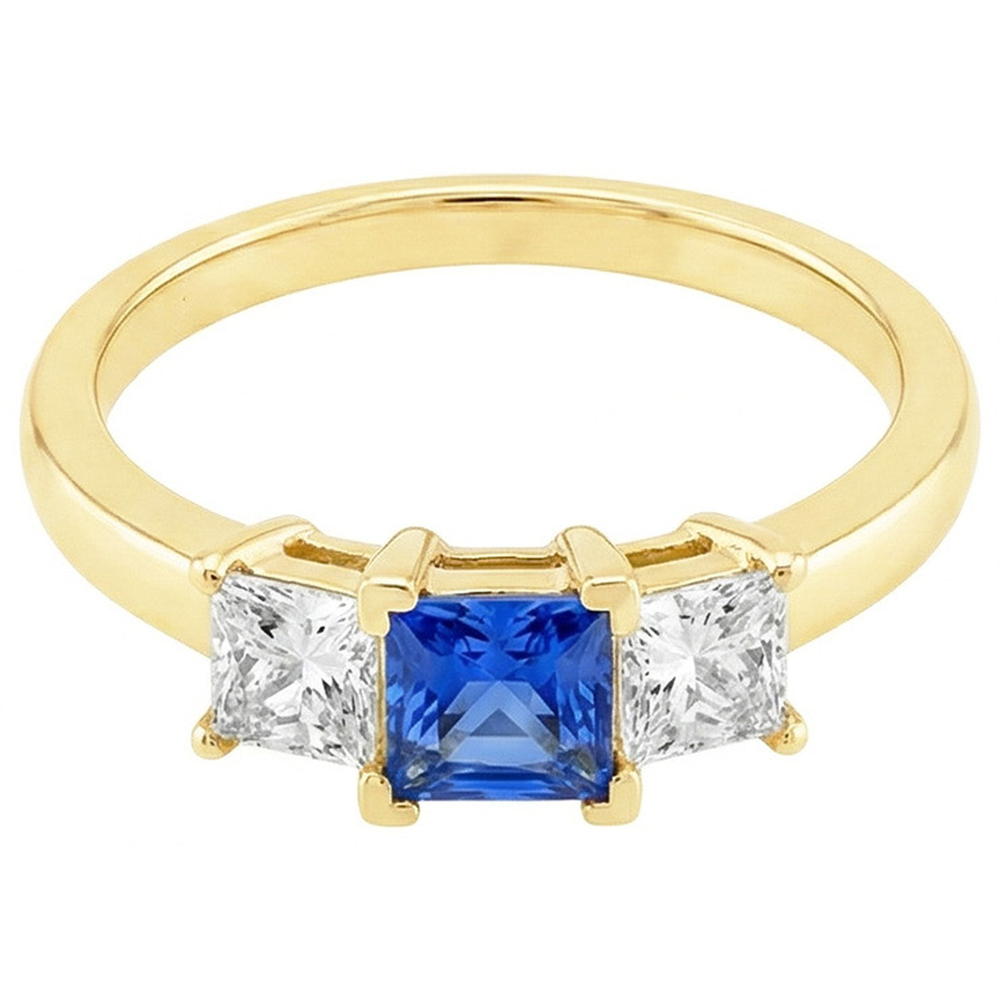 natural princess sapphire 2ct ring top view