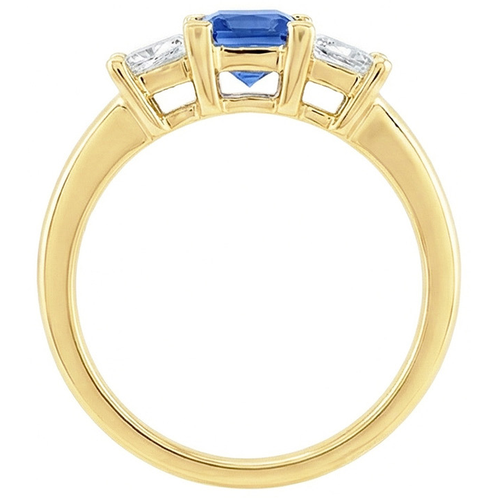 natural princess sapphire 2ct ring profile view