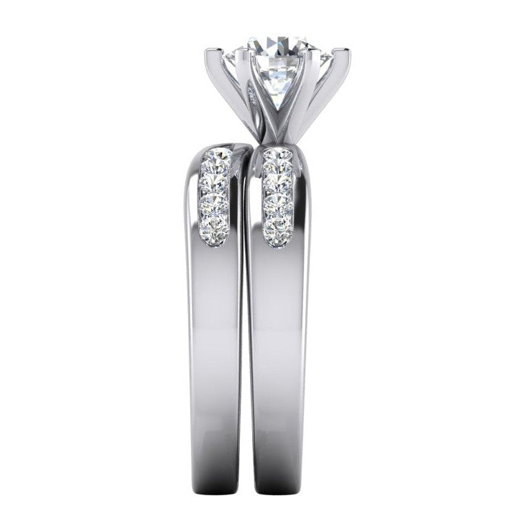 3.25 Carat Diamond Engagement Ring Set White Gold 14K