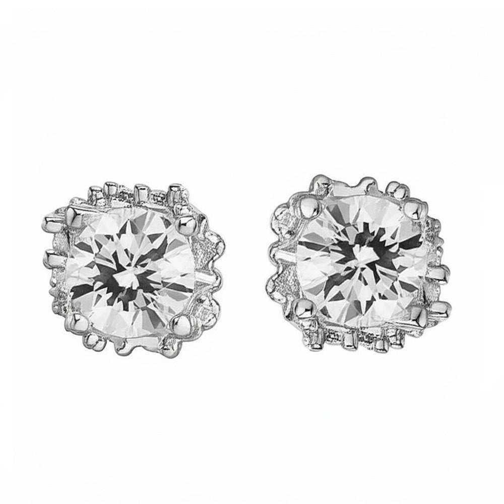 3.60 Ct Round Brilliant Cut Sparkling Lab Grown Diamonds Lady Studs Earrings