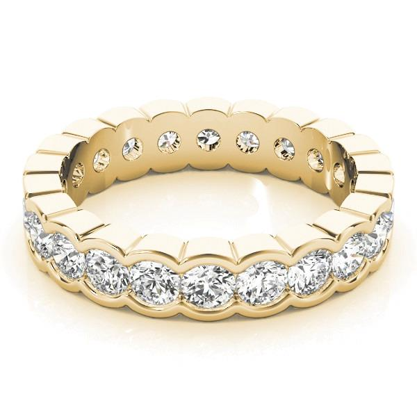 3.6 Cts Lab Grown Round Diamond Eternity Band Yellow Gold 14K Jewelry