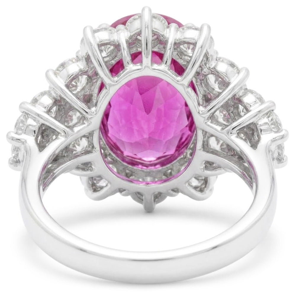 30.50 Carats Pink Kunzite Gem Stone Ring White Gold Fancy Jewelry