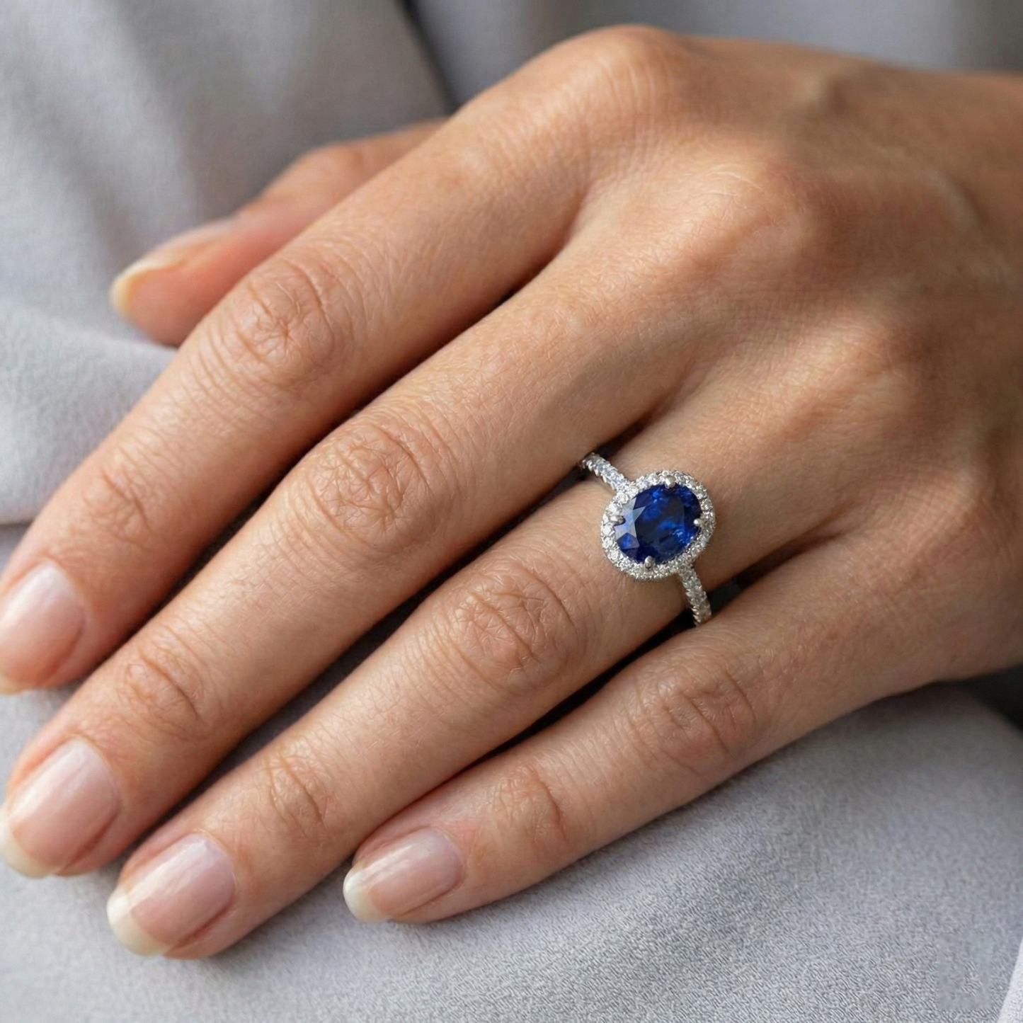 3 Ct Oval Sri Lankan Sapphire Natural Earth Mined Diamond Ring Solid Gold 14K
