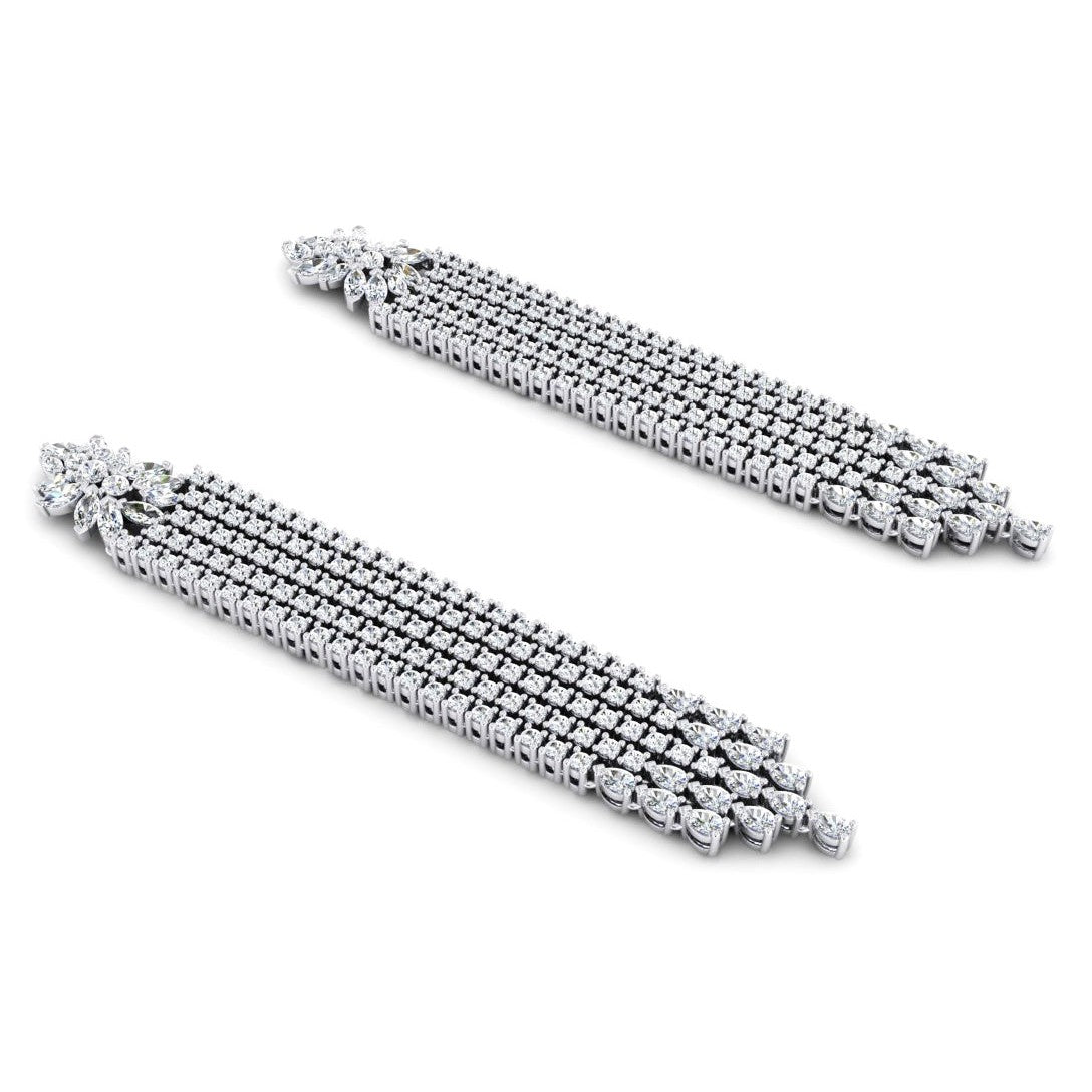 3 Inches Chandelier Earrings Diamonds