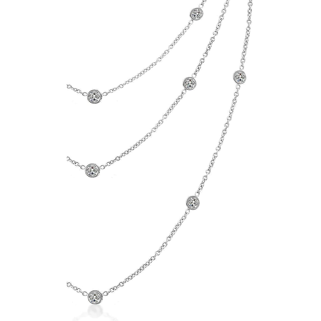 3 Row Layered Diamond Necklace