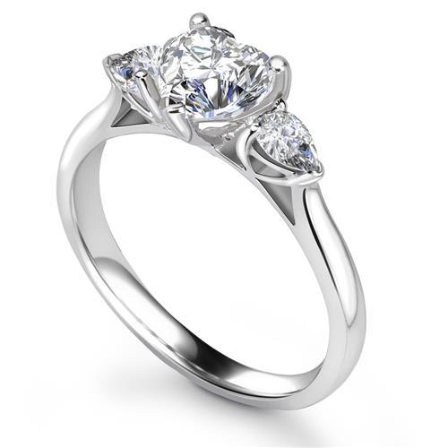 3 Stone Heart Engagement Ring