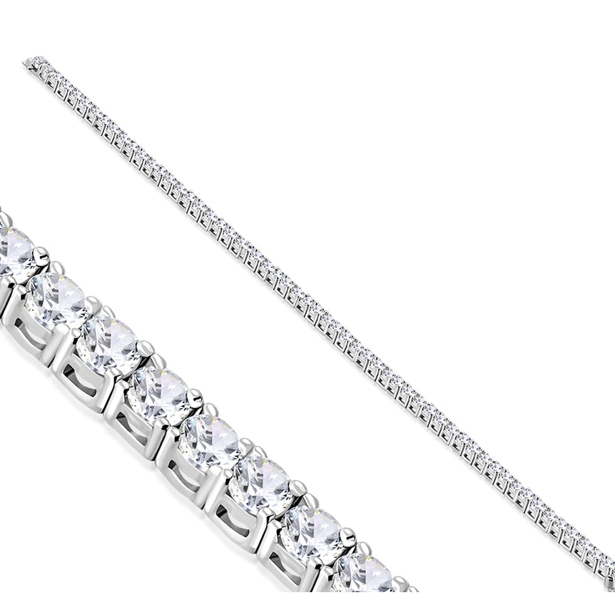 4.20 Carats Prong Set Natural Earth Mined Diamonds Ladies Tennis Bracelet White Gold