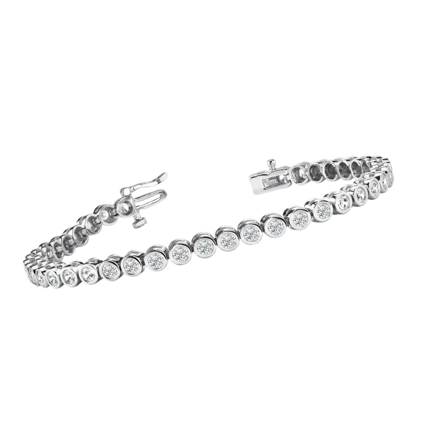 4.50 Carats Round Shaped Lab Grown Diamond Tennis Bracelet White Gold Jewelry