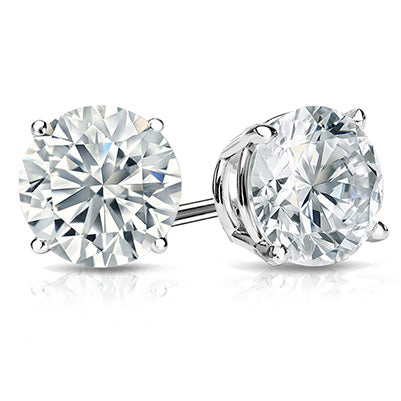 GIA Certified 4.02 Carats Natural Real ( Not Lab Grown ) Diamond Earrings
