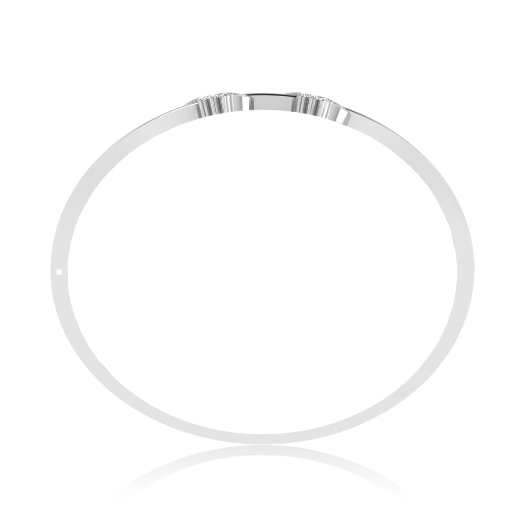 4 Carats Round Real Natural Earth Mined Diamond Bangle 14K White Gold New