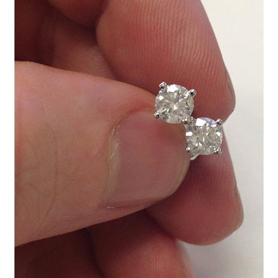 4 Ct Lab Grown Diamonds Stud Earrings Gold White GIA CERTIFICATE