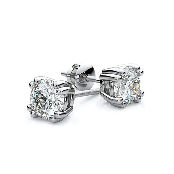 4 Ct Round Brilliant Cut GIA CERTIFIED Lab Grown Diamonds Studs Earring White Gold