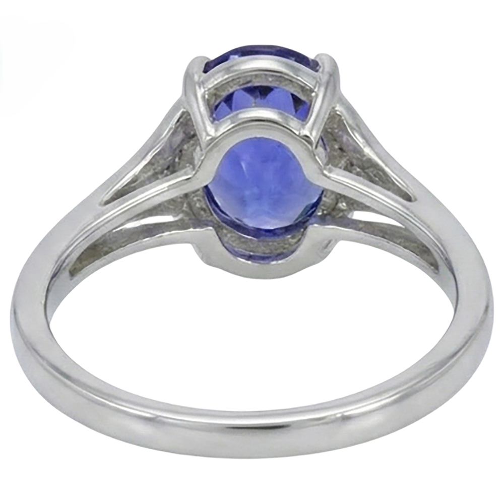 5.10 Ct Oval Cut Tanzanite Ring With Natural Earth Mined Diamond Jewelry White Gold 14K