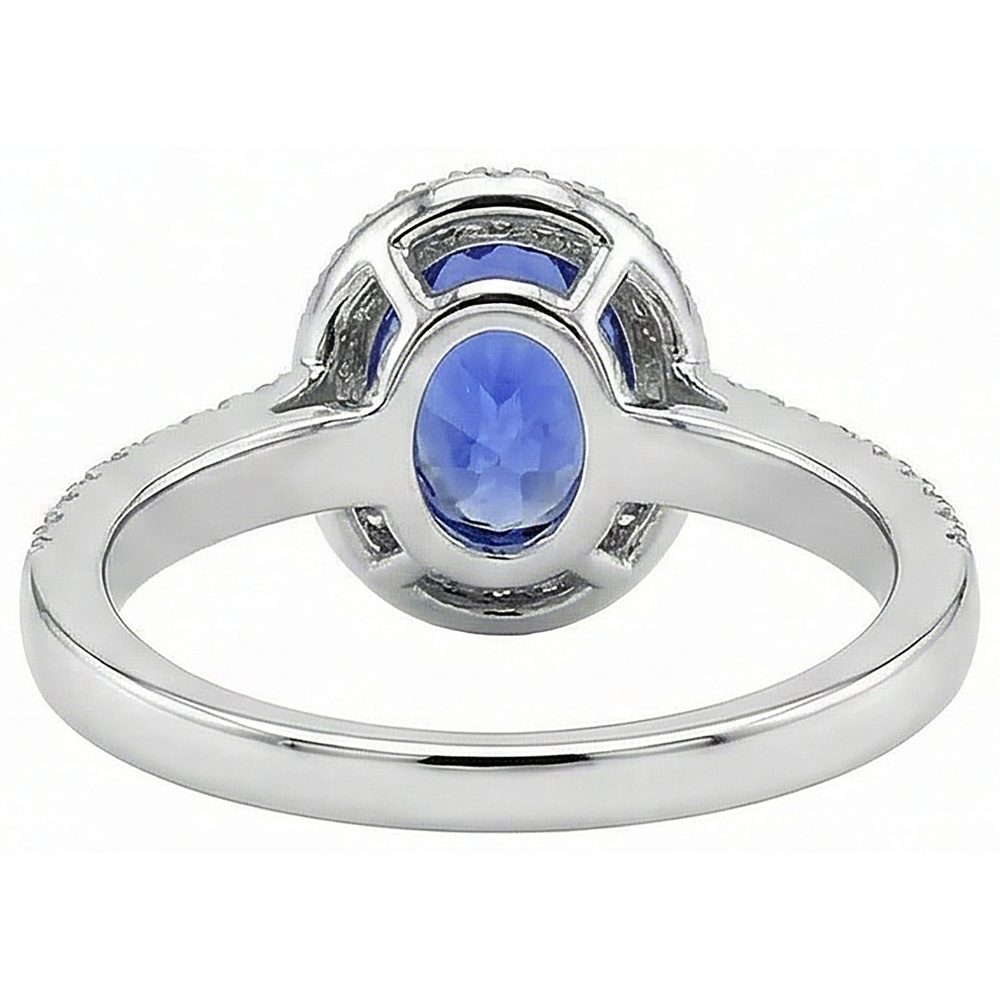 5.60 Carats Oval Tanzanite Natural Earth Mined Diamond Anniversary Ring White Gold 14K