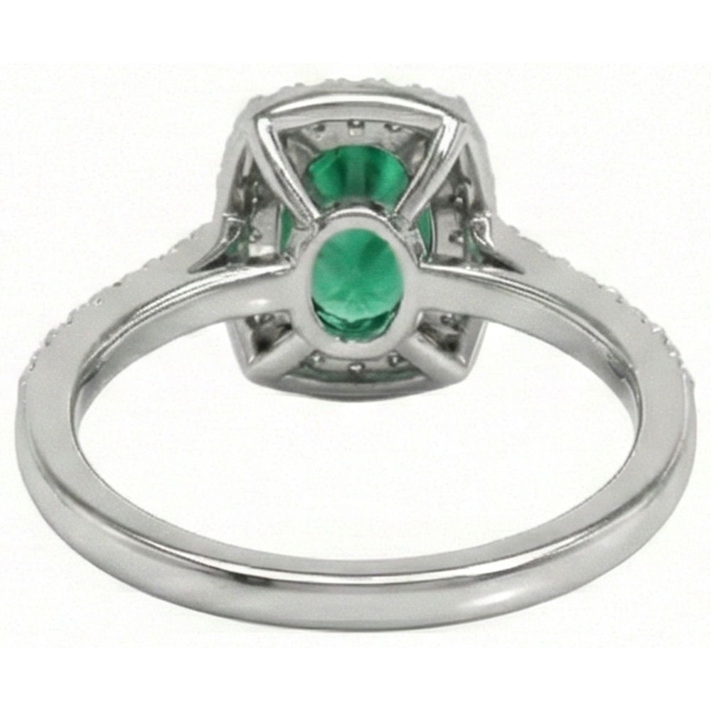 5.75 Ct Green Emerald GIA And Natural Earth Mined Diamonds Anniversary Ring White Gold 14K New