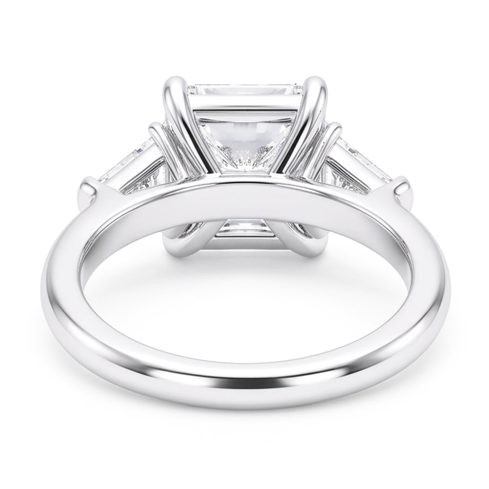 5 Carat Radiant Natural Real Diamond ( Not Lab Grown ) Three Stone Ring