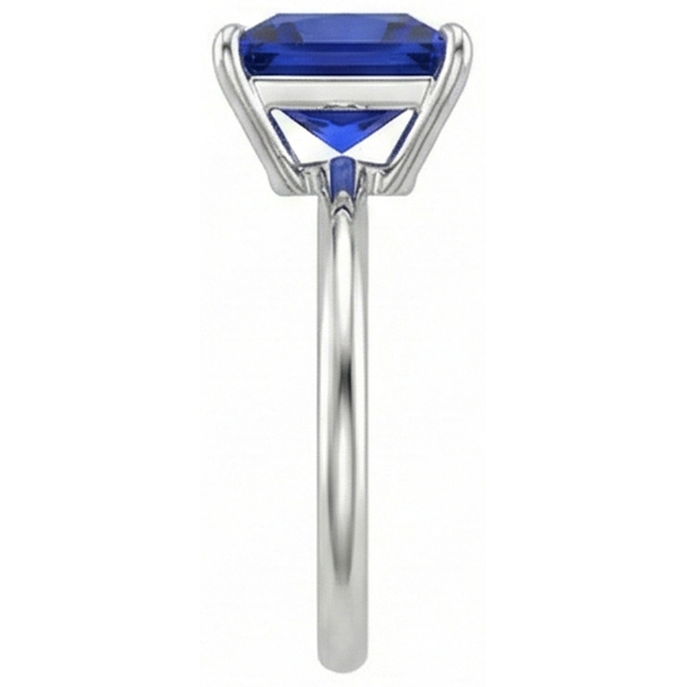 Natural Real ( Not Lab Grown ) 5 Ct Square Cut Sapphire Solitaire Ring