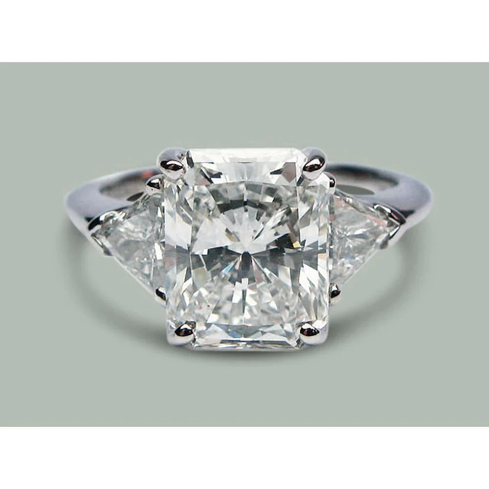 5 Carat Radiant Diamond Three Stone Ring