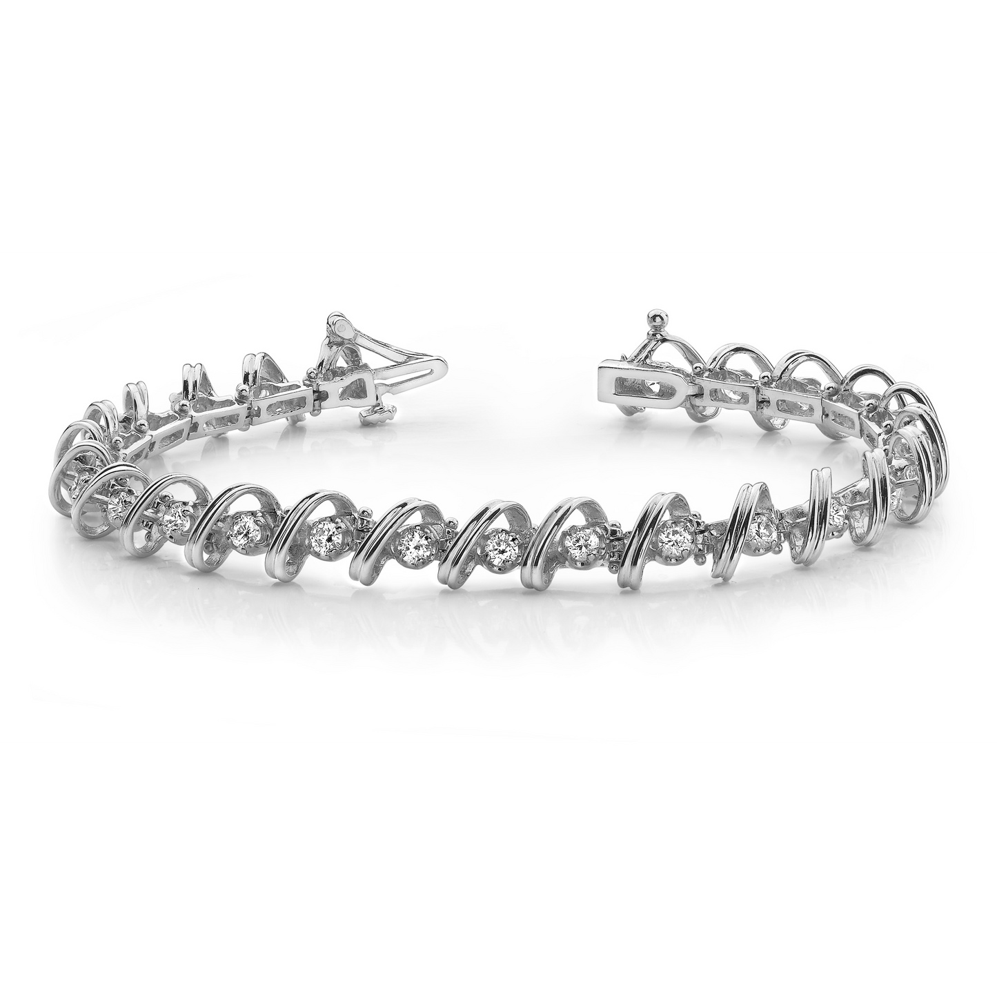 5 Carats Natural Earth Mined Diamonds Fancy Tennis Women Bracelet 14K White Gold New