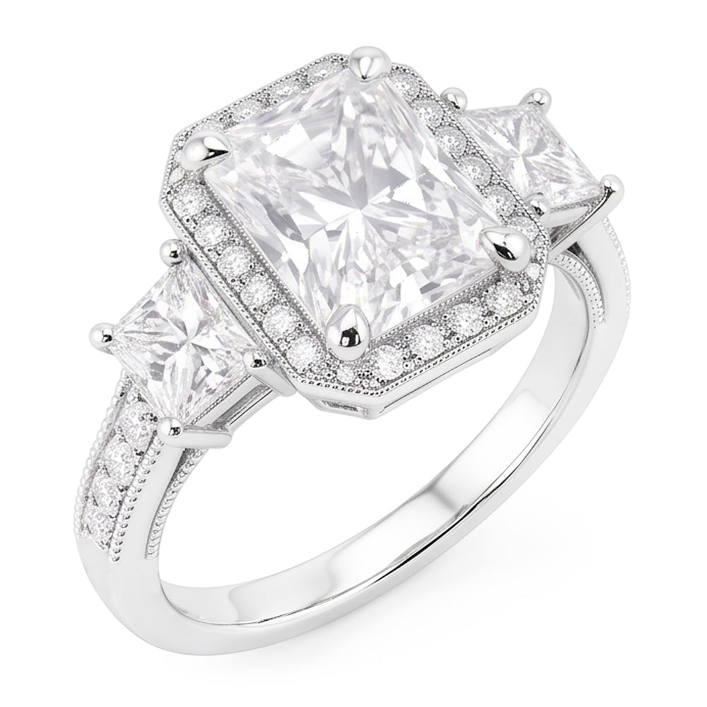 6 Carat Natural Radiant Diamond Ring