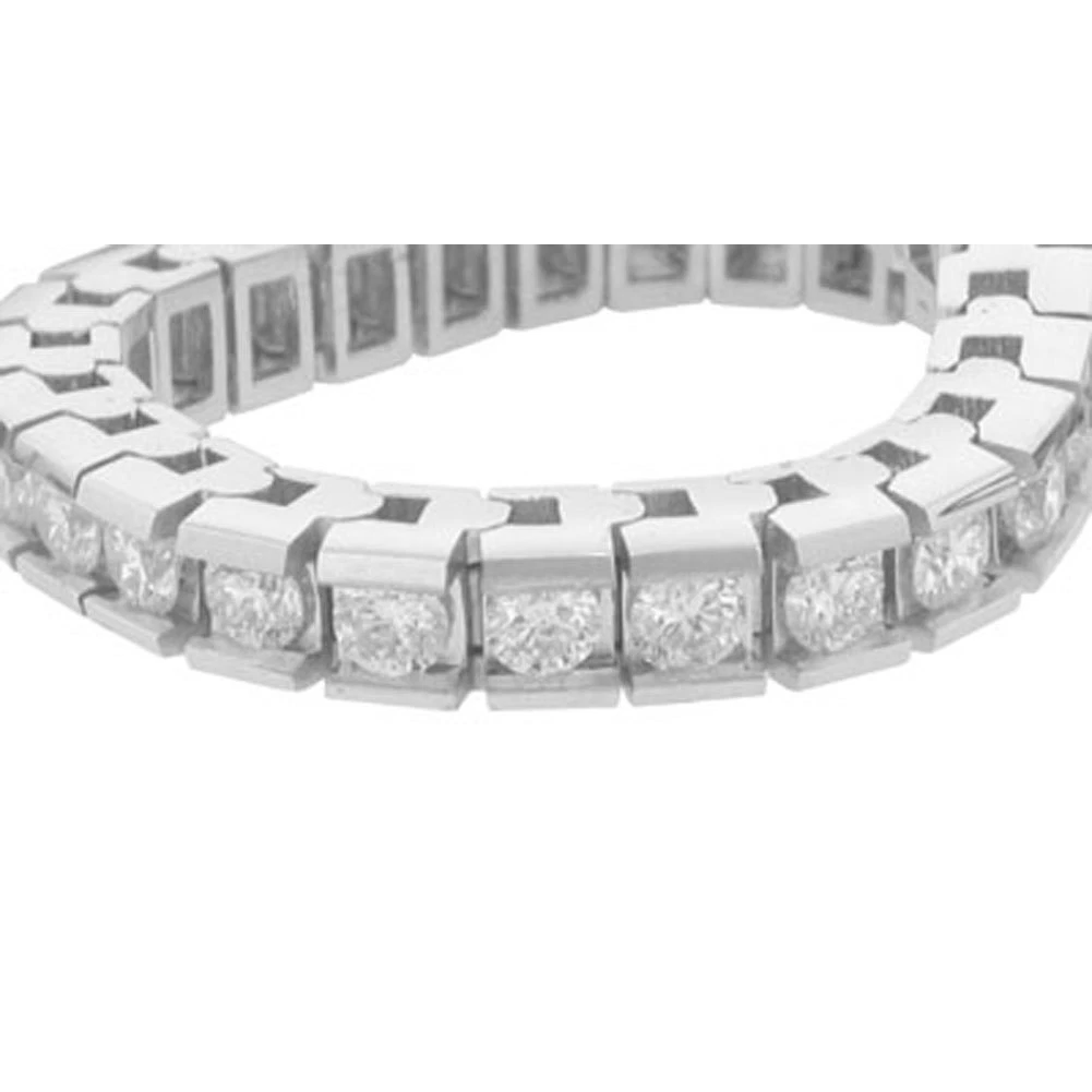 6.05 Carats Sparkling Round Cut Lab Grown Diamonds Channel Set Bracelet WG 10K