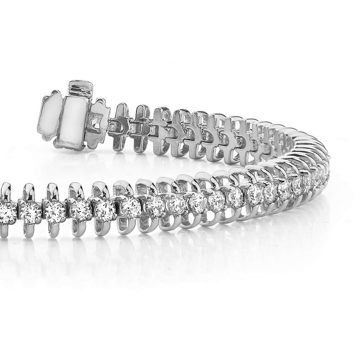 6.20 Ct Sparkling Round Lab Grown Diamonds Ladies Tennis Bracelet White Gold