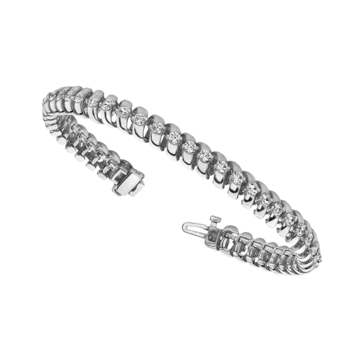 6.30 Carats Lab Grown Diamond Tennis Bracelet Solid White Gold Jewelry New