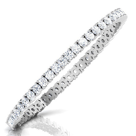 6.30 Carats Round Cut Natural Earth Mined Diamond Tennis Bracelet White Gold Fine Jewelry