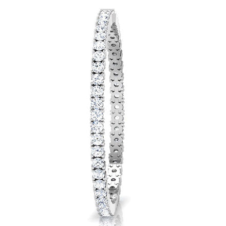 6.30 Carats Round Cut Lab Grown Diamond Tennis Bracelet White Gold Fine Jewelry