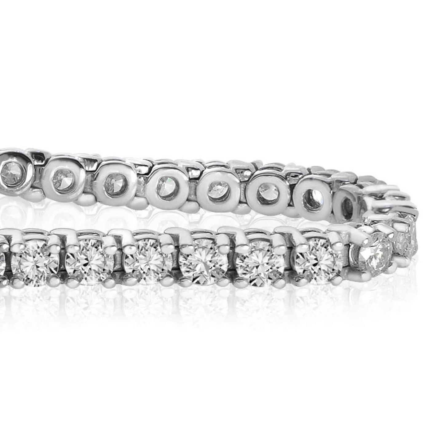 6 Carats Women Bracelet Round Cut Lab Grown Diamonds White Gold