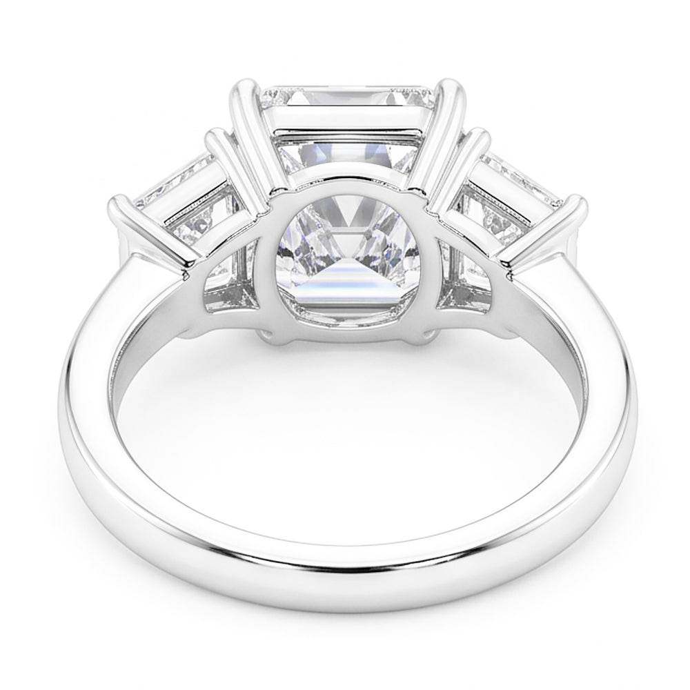 7 Carats Radiant Natural Real Diamond ( Not Lab Grown ) 3 Stone Engagement Ring Gold White
