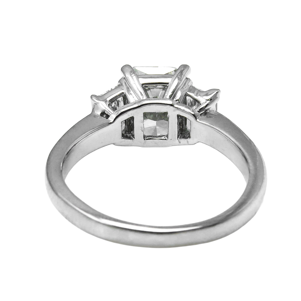 7 Carats Radiant & Trapezoid Diamond Three Stone Ring