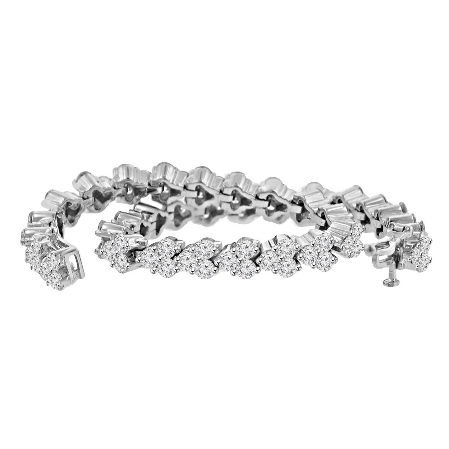7.35 Carats Sparkling Lab Grown Diamond Women Tennis Bracelet White Gold 10K