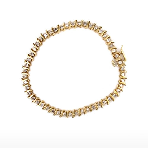 7.50 Ct Round Cut Lab Grown Diamond Ladies Tennis Bracelet Yellow Gold Jewelry