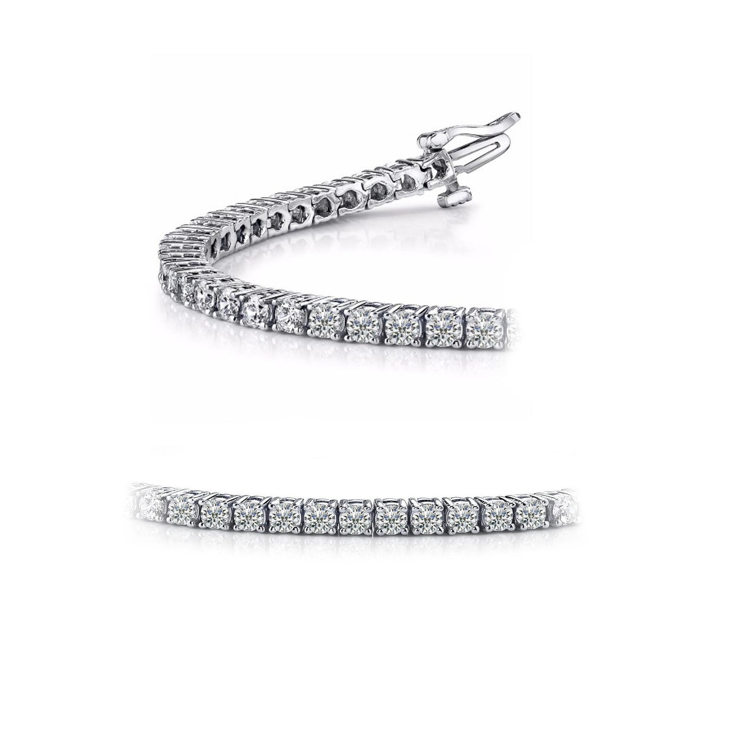 7.80 Ct Round Brilliant Cut Lab Grown Diamond Tennis Bracelet White Gold Jewelry