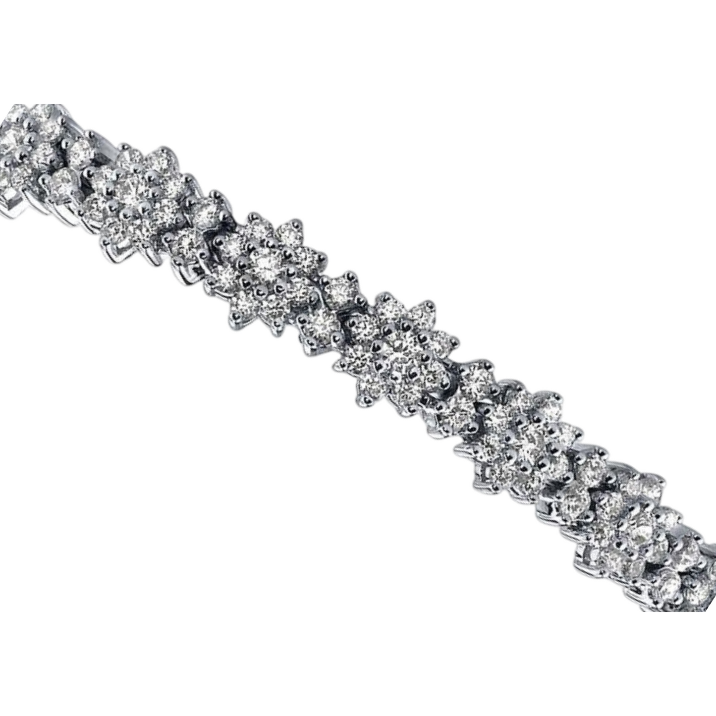 7.80 Ct Round Cut Lab Grown Diamond Starburst Red Carpet Bracelet White Gold 14K