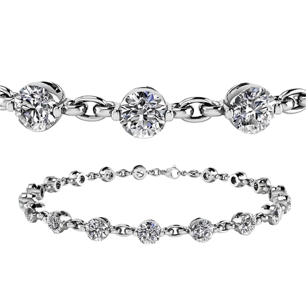 75 Pointer Gold Lab Grown Diamond Tennis Bracelet