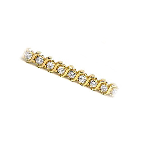7 Carat Women Round Cut Natural Diamond Tennis Bracelet Yellow Gold Jewelry