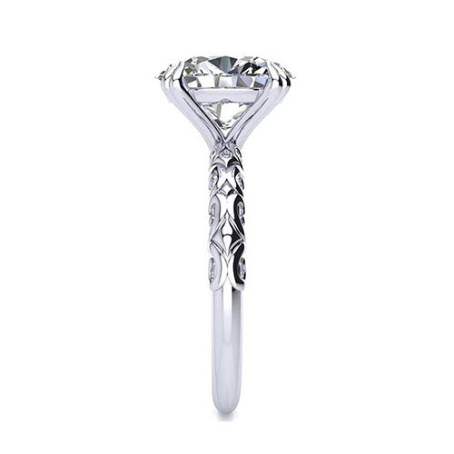 7 Carats Oval Big Old Mine Cut Lab Grown Diamond Solitaire Ring Vintage Style