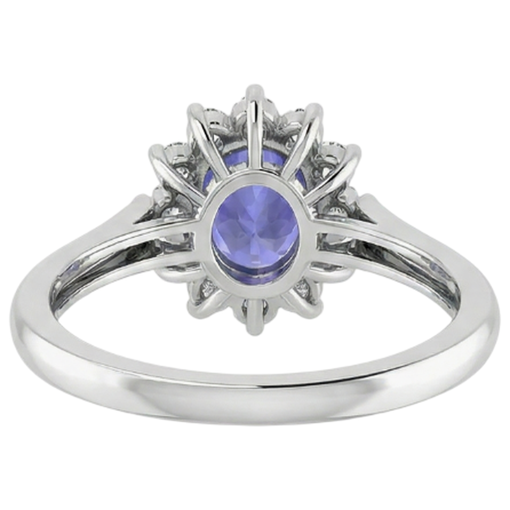 8.25 Carats Tanzanite With Natural Earth Mined Diamonds Wedding Ring White Gold 14K