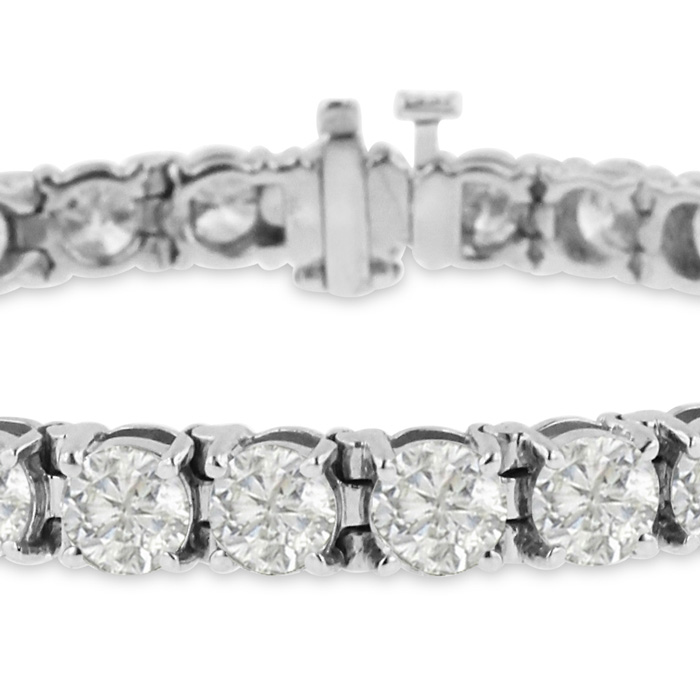 9.60 Carats Round Cut Sparkling Lab Grown Diamonds Bracelet White Gold