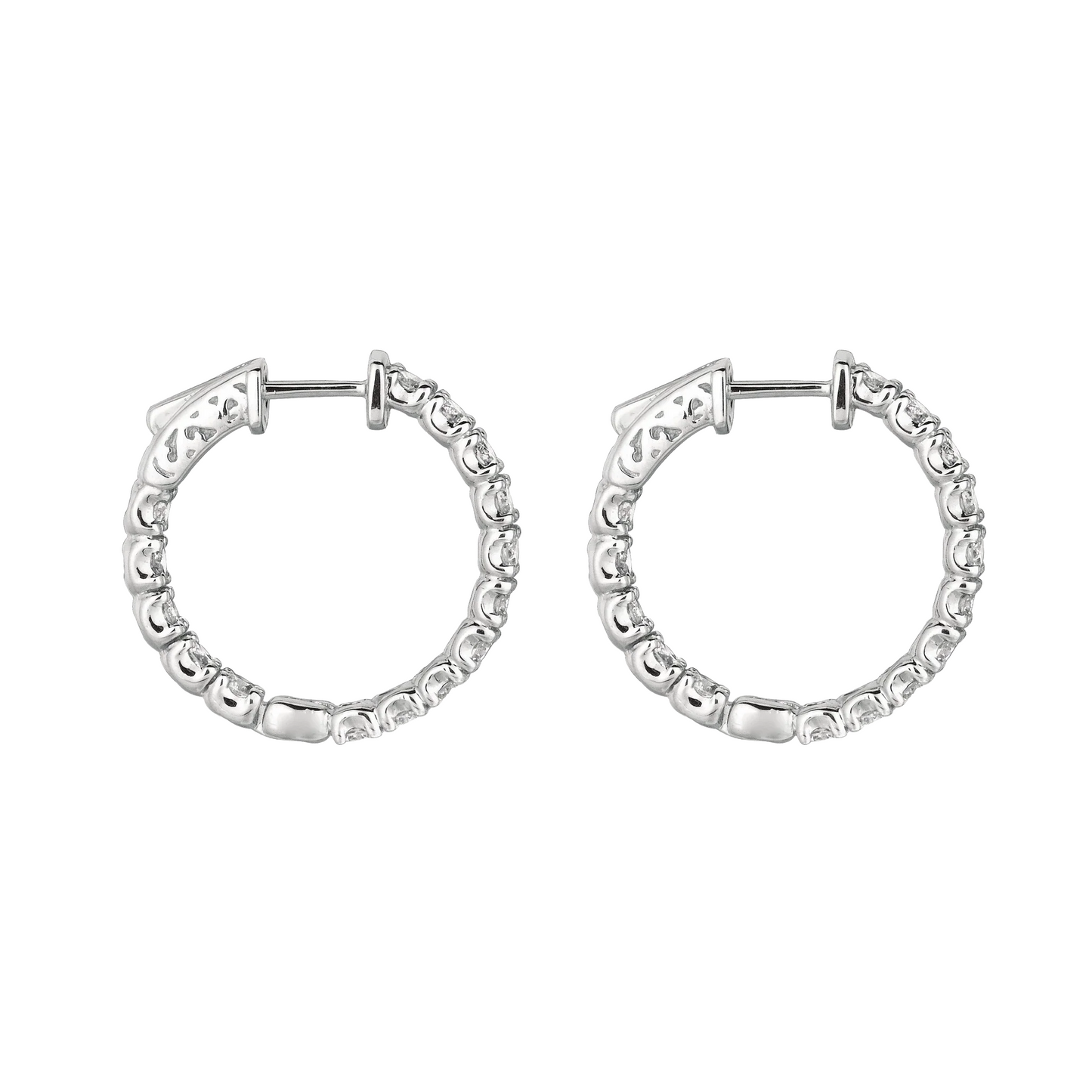 9 Carat Round Natural Earth Mined Diamond Small Hoop Earrings