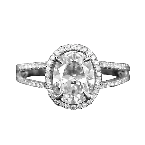 9 Ct. Oval 2 Row Lab Grown Big Diamond Royal Engagement Ring