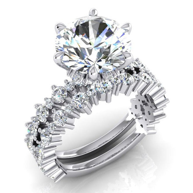 natural round diamond 3ct band front view