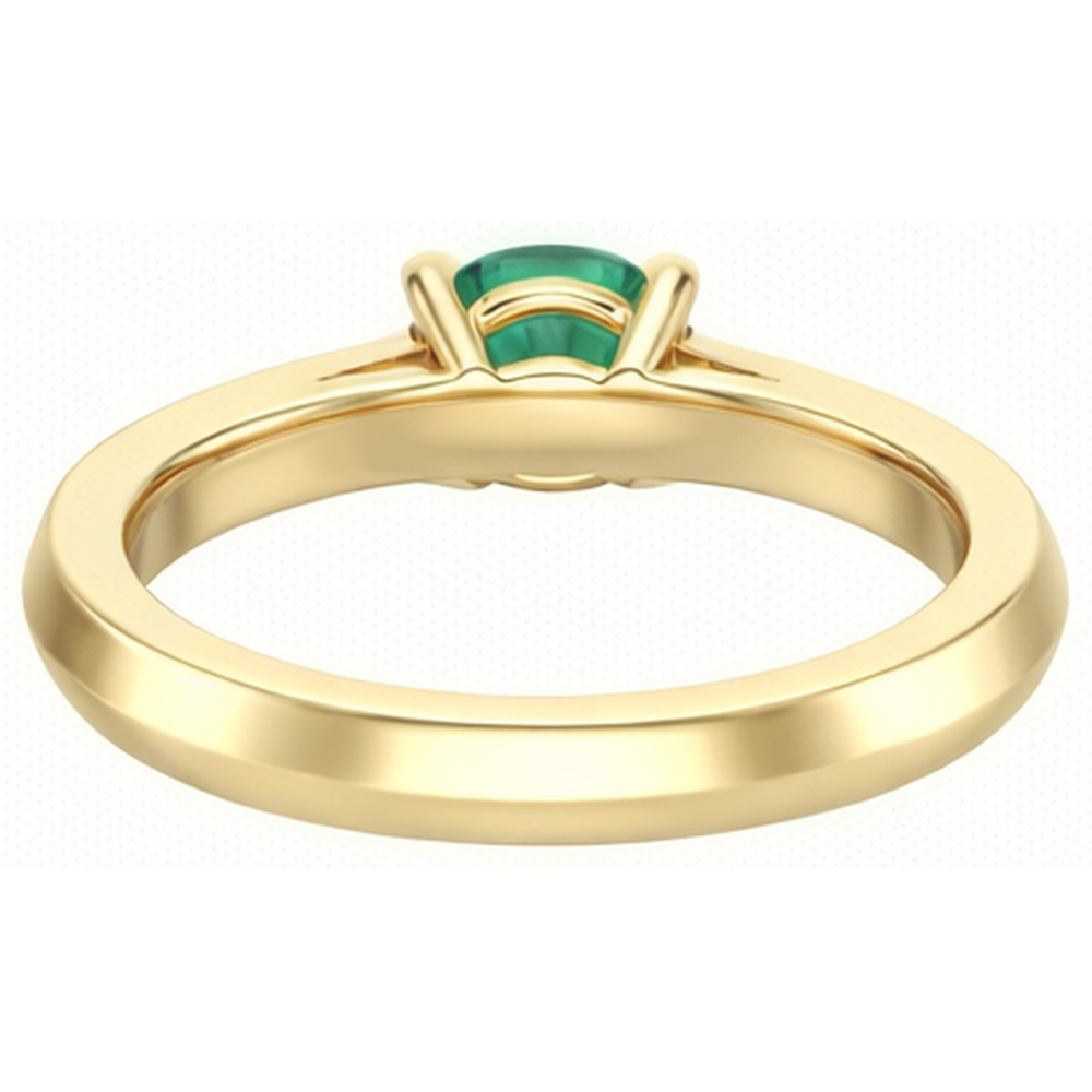 Anniversary Ring 2.25 Ct Round Cut Green Emerald GIA And Natural Earth Mined Diamonds Yellow Gold