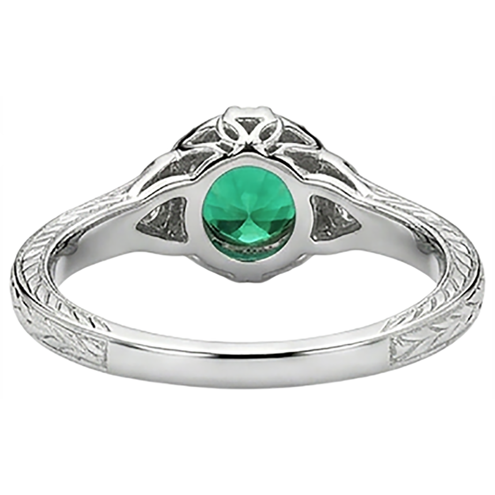Natural Real ( Not Lab Grown ) Antique Style Green Emerald GIA Ring Designer Women’s Jewelry
