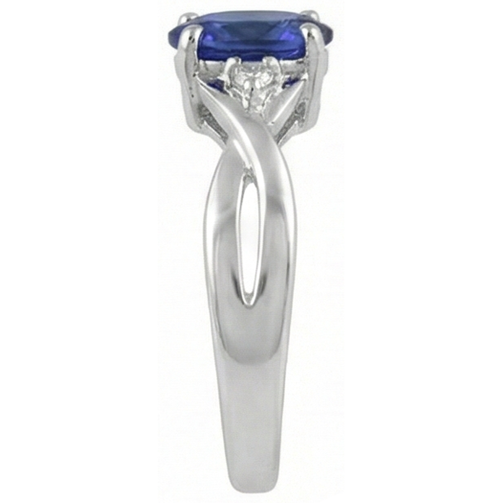 Antique Style Oval Tanzanite And Round Natural Earth Mined Diamonds 1.60 Carats Ring