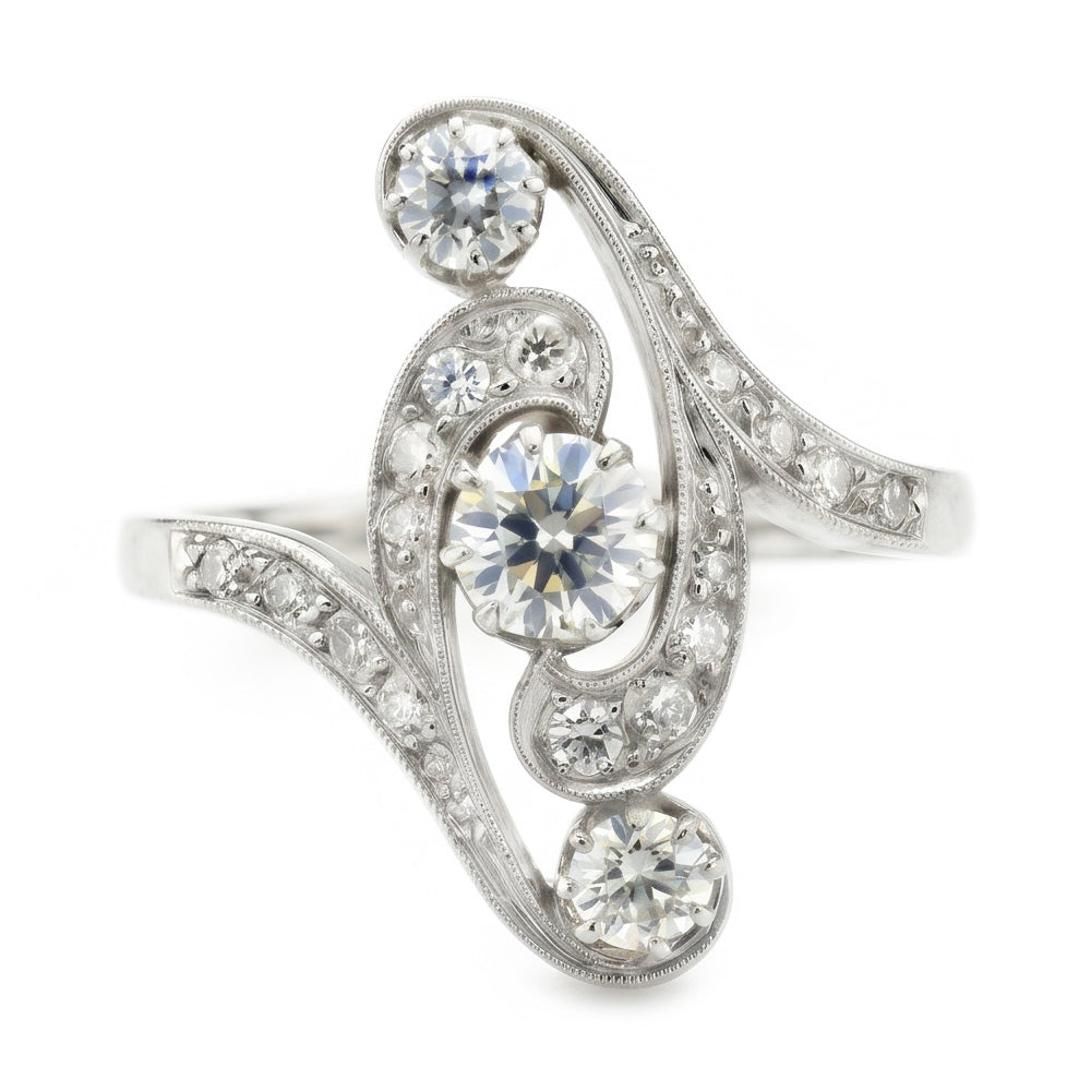 Antique Style Wedding Round Old Mine Cut Genuine Natural Earth Mined Diamond Ring 2.75 Carats