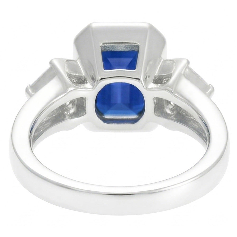 Baguette Natural Earth Mined Diamond Anniversary Ring Emerald Sapphire Jewelry 2.50 Carats